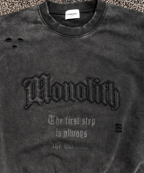 ANDER HUNK（アンダーハンク）の「Damage Overdyed Sweat Pullover/ダメージオーバーダイスウェットプルオーバー（スウェット・メンズ・グレー/ブラック・MEDIUM/LARGE）」の14枚目の写真