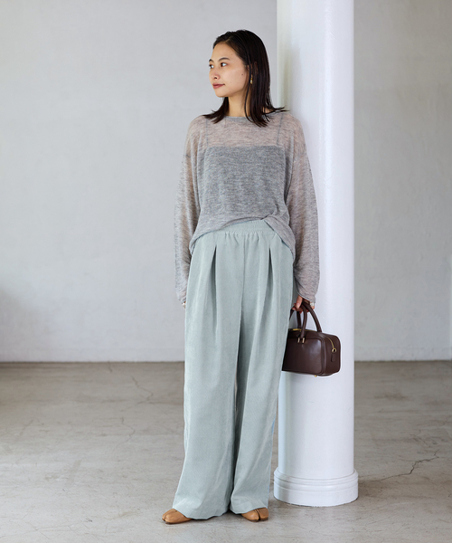 JOURNAL STANDARD(ジャーナルスタンダード)の「コーデュロイワイドパンツ(その他パンツ・レディース・サックスブルー/ホワイト×ホワイト/ブラウン系その他/アイボリー・38/36)」の19枚目の写真