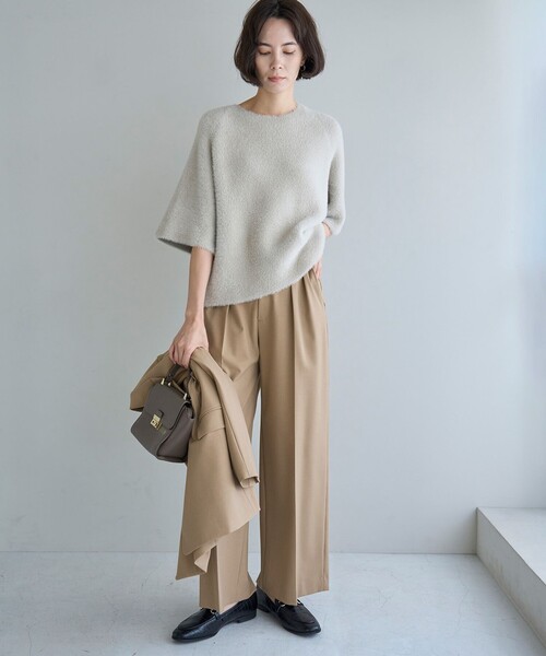 【セール】【洗える/ストレッチ】タックワイドパンツ（その他パンツ）｜UNFILO（アンフィーロ）