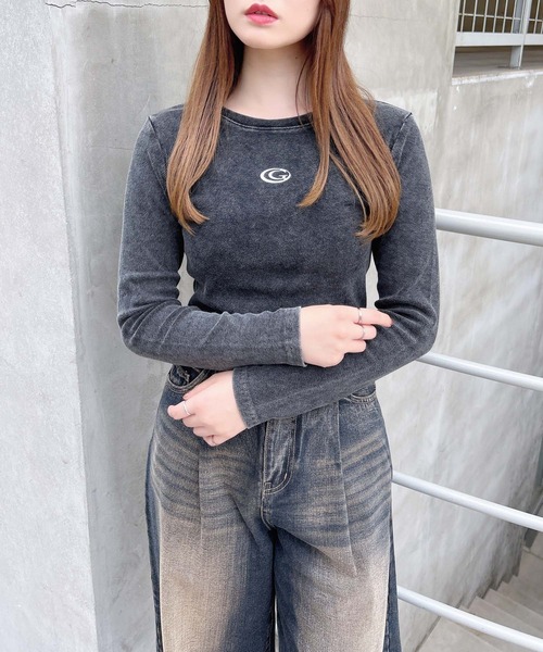 INGNI（イング）の「ピグメントメタルロゴリブロンTシャツ（Tシャツ/カットソー・レディース・ブラック/ブルー/ブラウン・M）」の5枚目の写真