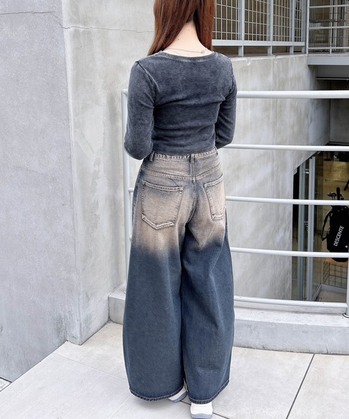 INGNI（イング）の「ピグメントメタルロゴリブロンTシャツ（Tシャツ/カットソー・レディース・ブラック/ブルー/ブラウン・M）」の11枚目の写真