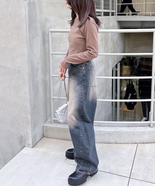 INGNI（イング）の「ピグメントメタルロゴリブロンTシャツ（Tシャツ/カットソー・レディース・ブラック/ブルー/ブラウン・M）」の17枚目の写真