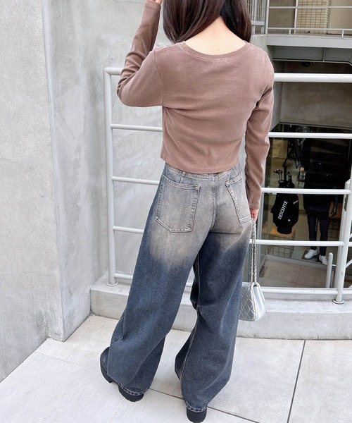 INGNI（イング）の「ピグメントメタルロゴリブロンTシャツ（Tシャツ/カットソー・レディース・ブラック/ブルー/ブラウン・M）」の18枚目の写真