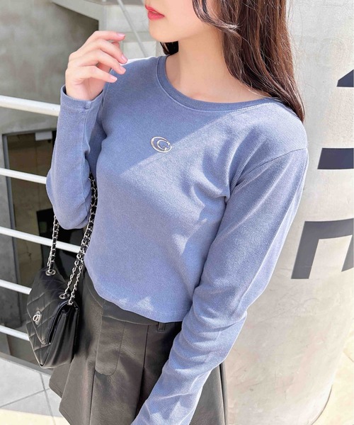 INGNI（イング）の「ピグメントメタルロゴリブロンTシャツ（Tシャツ/カットソー・レディース・ブラック/ブルー/ブラウン・M）」の19枚目の写真