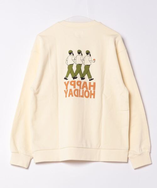 modem design(モデムデザイン)の「MODEM DESIGN/モデムデザイン スウェットクルー -ビールおじさん-(スウェット・メンズ・チャコールグレー/アイボリー・X-LARGE/MEDIUM/LARGE)」の3枚目の写真