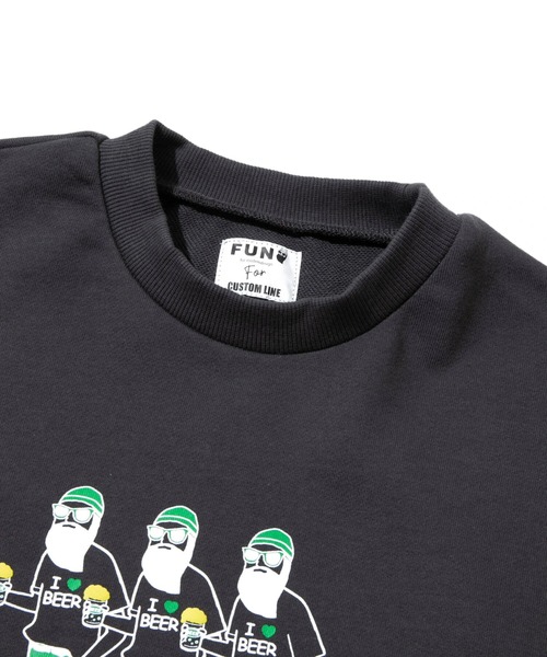modem design(モデムデザイン)の「MODEM DESIGN/モデムデザイン スウェットクルー -ビールおじさん-(スウェット・メンズ・チャコールグレー/アイボリー・X-LARGE/MEDIUM/LARGE)」の4枚目の写真