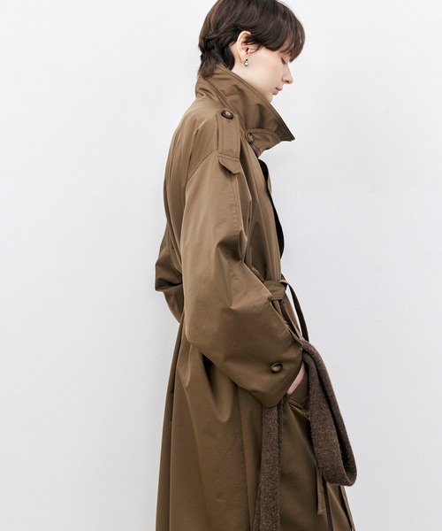 セール】【tageechita】ベルト付きダブルブレストトレンチコート