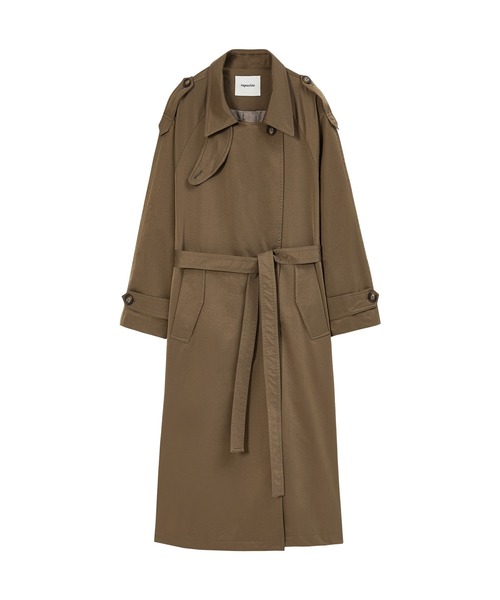 セール】【tageechita】ベルト付きダブルブレストトレンチコート