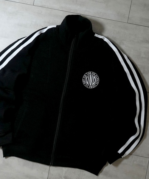 Ritzy（リッツィー）の「embroidery side line sweat track jacket/胸刺繍 サイドライン スウェット トラックジャケット レディース メンズ（スウェット・メンズ・チャコールグレー/アッシュグレー/ブラック・M/L/XL）」の2枚目の写真