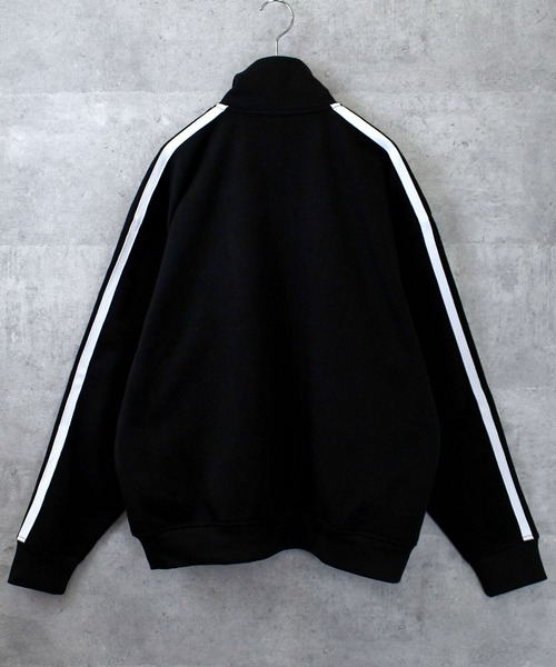 Ritzy（リッツィー）の「embroidery side line sweat track jacket/胸刺繍 サイドライン スウェット トラックジャケット レディース メンズ（スウェット・メンズ・チャコールグレー/アッシュグレー/ブラック・M/L/XL）」の5枚目の写真