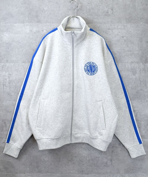 Ritzy（リッツィー）の「embroidery side line sweat track jacket/胸刺繍 サイドライン スウェット トラックジャケット レディース メンズ（スウェット・メンズ・チャコールグレー/アッシュグレー/ブラック・M/L/XL）」の8枚目の写真