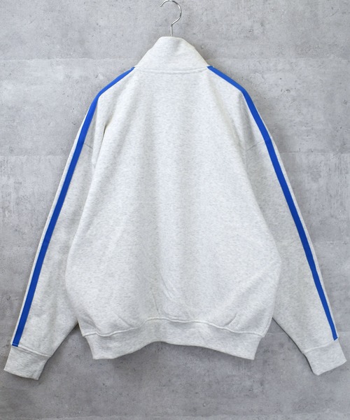 Ritzy（リッツィー）の「embroidery side line sweat track jacket/胸刺繍 サイドライン スウェット トラックジャケット レディース メンズ（スウェット・メンズ・チャコールグレー/アッシュグレー/ブラック・M/L/XL）」の9枚目の写真