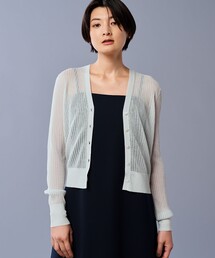 美品　uncrave アンクレイヴ　ニット　カーディガン　ウール　人気　完売 uncrave カーディガン シアー リブ ニット カーディガン