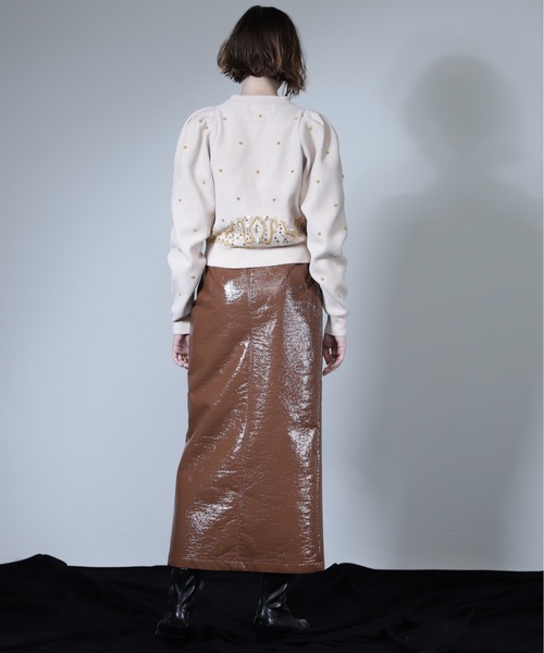 mici（ミチ）の「(mici)ビーズエンブロイダリーモールニット（ニット/セーター・レディース・ブラック/ホワイト系その他・FREE）」の6枚目の写真