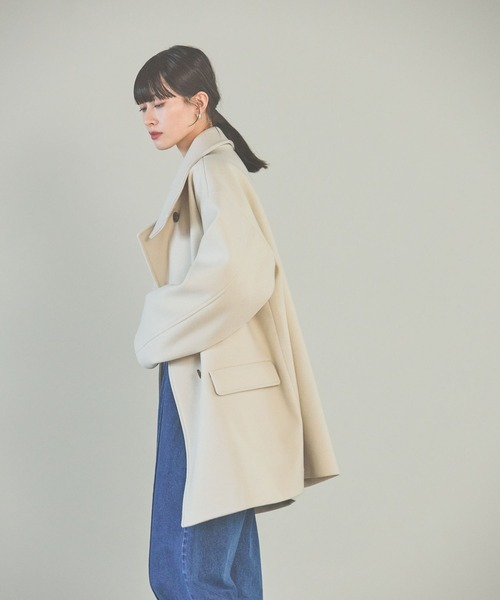 LAKOLE（ラコレ）の「ウーリーテックミドルコート / 116702（ステンカラーコート・レディース・ブラウン/ネイビー/アイボリー・SMALL/MEDIUM）」の9枚目の写真