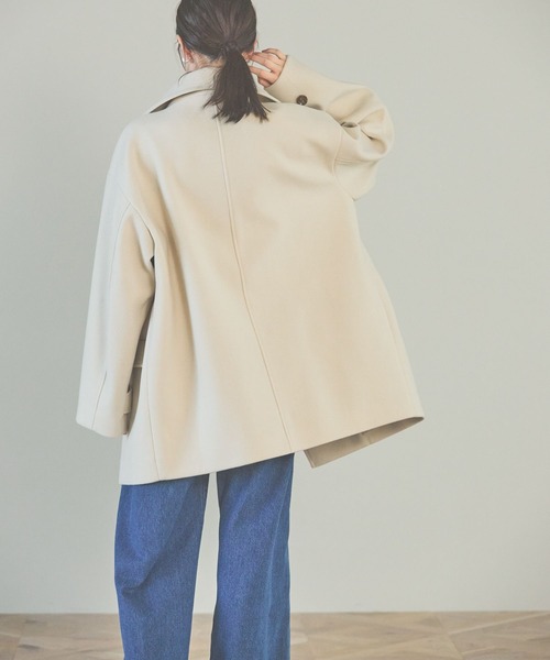 LAKOLE（ラコレ）の「ウーリーテックミドルコート / 116702（ステンカラーコート・レディース・ブラウン/ネイビー/アイボリー・SMALL/MEDIUM）」の11枚目の写真