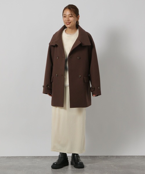 LAKOLE（ラコレ）の「ウーリーテックミドルコート / 116702（ステンカラーコート・レディース・ブラウン/ネイビー/アイボリー・SMALL/MEDIUM）」の16枚目の写真