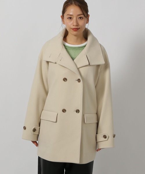 LAKOLE（ラコレ）の「ウーリーテックミドルコート / 116702（ステンカラーコート・レディース・ブラウン/ネイビー/アイボリー・SMALL/MEDIUM）」の14枚目の写真
