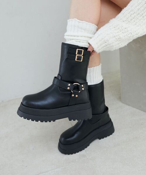 MAJESTIC LEGON（マジェスティックレゴン）の「エンジニアショートブーツ（ブーツ・レディース・ブラック/ブラウン系その他2・SMALL/MEDIUM/LARGE）」の6枚目の写真