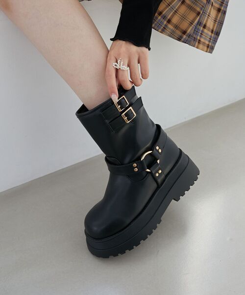 MAJESTIC LEGON（マジェスティックレゴン）の「エンジニアショートブーツ（ブーツ・レディース・ブラック/ブラウン系その他2・SMALL/MEDIUM/LARGE）」の7枚目の写真