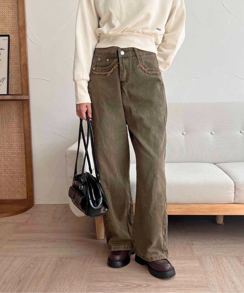 apres jour clair（アプレジュールクレア）の「【apres jour clair】ブラウンデニムパンツ【ZOZOTOWN限定アイテム】（デニムパンツ・レディース・ブラウン系その他・LARGE/SMALL/MEDIUM）」の2枚目の写真