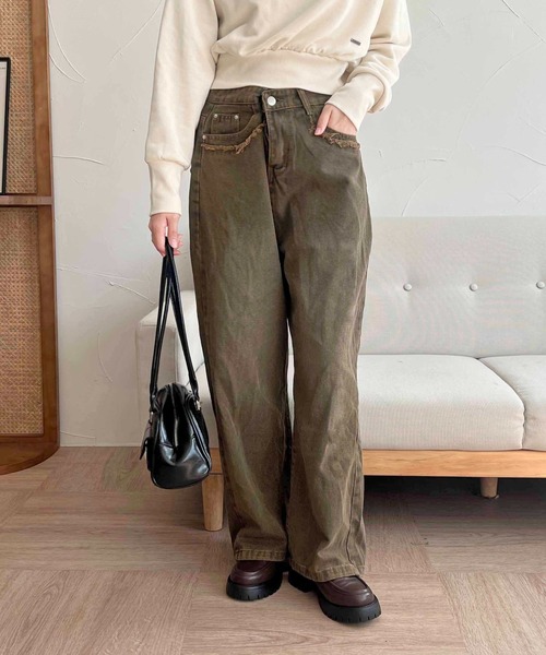 apres jour clair（アプレジュールクレア）の「【apres jour clair】ブラウンデニムパンツ【ZOZOTOWN限定アイテム】（デニムパンツ・レディース・ブラウン系その他・LARGE/SMALL/MEDIUM）」の3枚目の写真