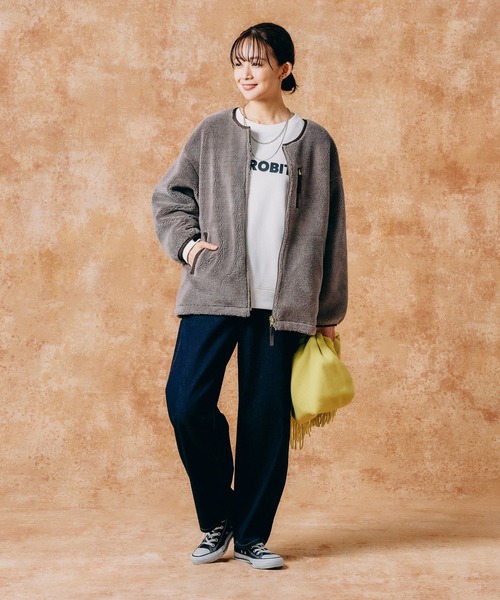 GLOBAL WORK（グローバルワーク）の「リバーシブルボアブルゾン/115504（ブルゾン・レディース・カーキ/グレイッシュベージュ/その他・REGULAR/SHORT）」の21枚目の写真