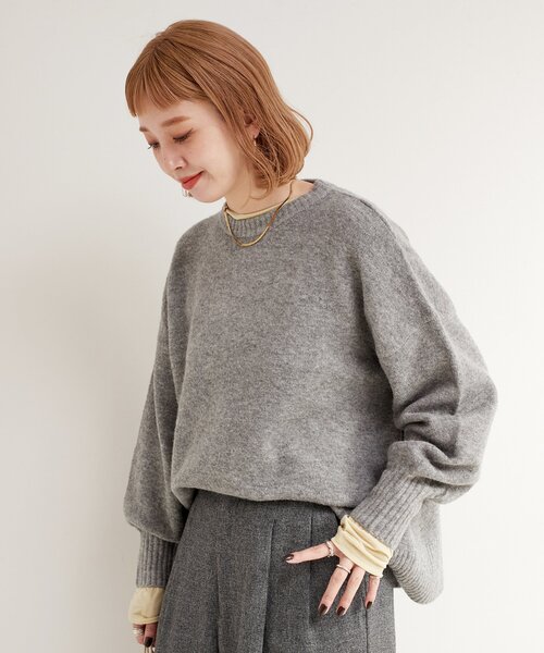B.C STOCK（ベーセーストック）の「《追加3》FOXMIXクルーネックプルオーバー（ニット/セーター・レディース・ピンク/レッド/ベージュ/チャコールグレー/ブルー・FREE）」の11枚目の写真