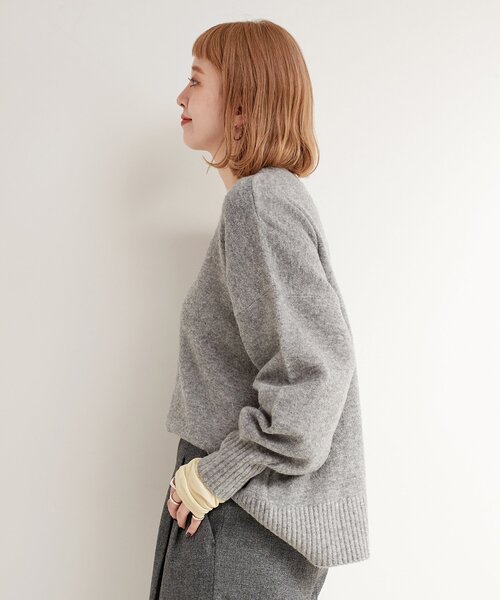 B.C STOCK（ベーセーストック）の「《追加3》FOXMIXクルーネックプルオーバー（ニット/セーター・レディース・ピンク/レッド/ベージュ/チャコールグレー/ブルー・FREE）」の12枚目の写真