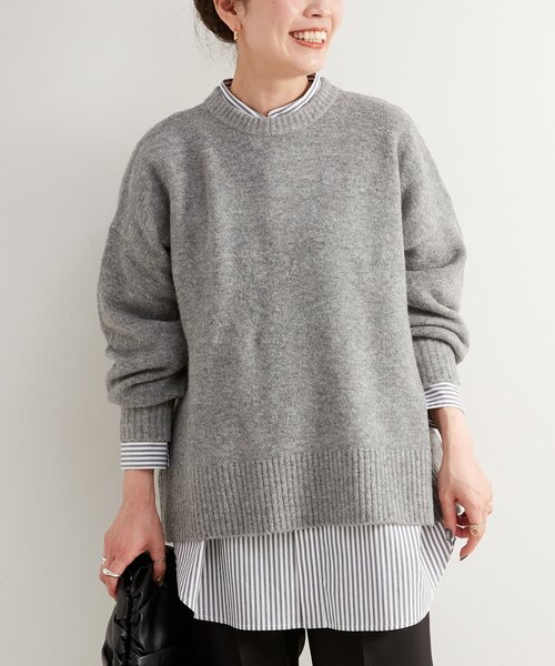 B.C STOCK（ベーセーストック）の「《追加3》FOXMIXクルーネックプルオーバー（ニット/セーター・レディース・ピンク/レッド/ベージュ/チャコールグレー/ブルー・FREE）」の18枚目の写真