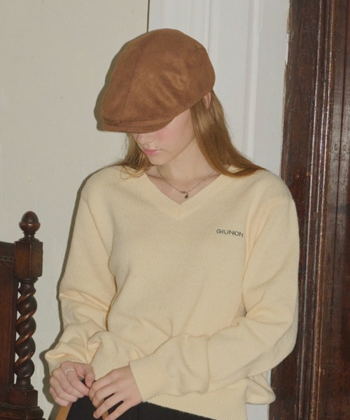 GIUNON（ジウノン）の「suede touch hunting cap / スエードタッチハンチングキャップ（ハンチング/ベレー帽・レディース・ブラック/ブラウン・FREE）」の9枚目の写真