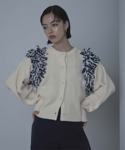 ボリュームスリーブループニットカーディガン（カーディガン/ボレロ）｜miette（ミエット）