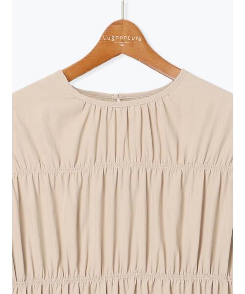 Lugnoncure（ルノンキュール）の「シャーリングワンピース（ワンピース・レディース・ブラック/カーキ/ベージュ・F）」の9枚目の写真