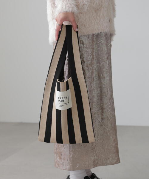 FREE'S MART(フリーズマート)の「◆ニットショルダーバッグ(ショルダーバッグ・レディース・ブラウン/ブラック・フリ-)」の1枚目の写真