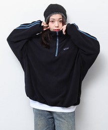 KANGOL | 【KANGOL】 マイクロ フリース 袖ライン ラグラン 長袖 ハーフジップ プルオーバー スウェット / トレーナー(スウェット)