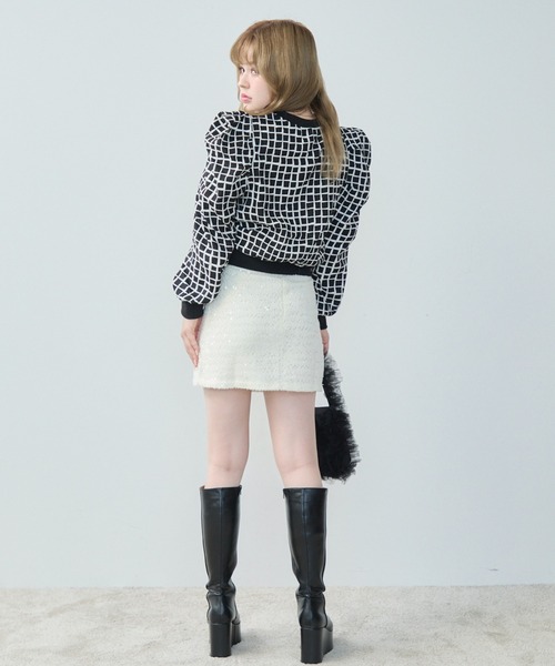 TITTY&CO.（ティティーアンドコー）の「ツイードミニスカート（スカート・レディース・アイボリー/ブラック・FREE）」の6枚目の写真