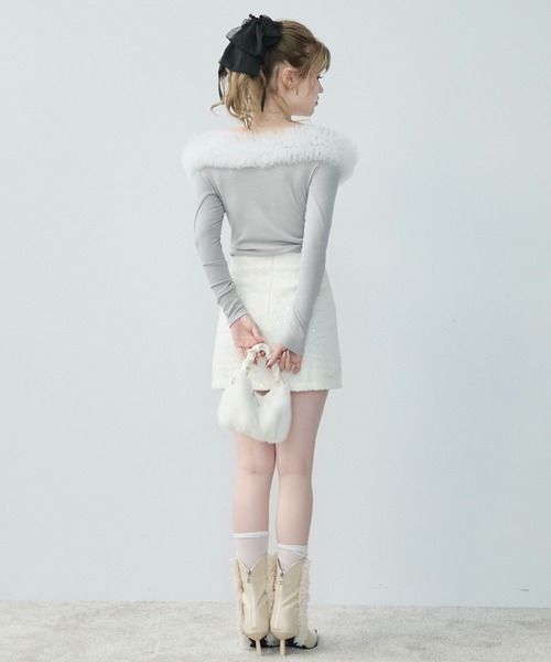 TITTY&CO.（ティティーアンドコー）の「ツイードミニスカート（スカート・レディース・アイボリー/ブラック・FREE）」の11枚目の写真