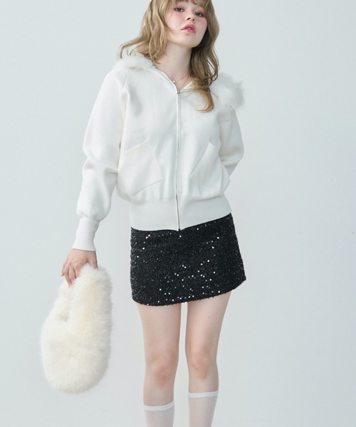 TITTY&CO.（ティティーアンドコー）の「ツイードミニスカート（スカート・レディース・アイボリー/ブラック・FREE）」の19枚目の写真