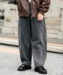 バレルレッグジーンズ ワイドデニムパンツ