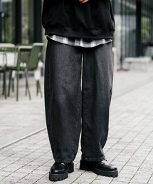 バレルレッグジーンズ ワイドデニムパンツ