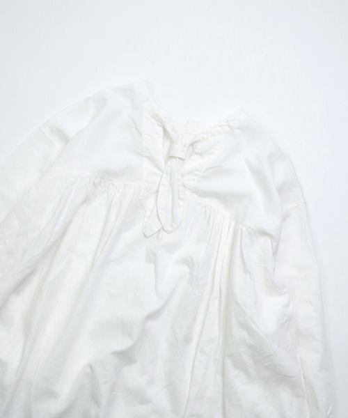 ブラウス シャツ 「Brocante / ブロカント」 20s綿麻シーチング フラールシャツ レディース Brocante / ブロカント] 20s綿麻シーチング フラールシャツ