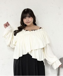 【大きいサイズ】キャンディースリーブクロストップス