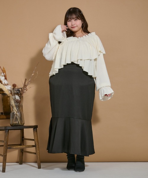 Louiosy(ルオシー)の「【大きいサイズ】キャンディースリーブクロストップス(シャツ/ブラウス・レディース・ブラック/アイボリー・3L/4L/X-LARGE)」の10枚目の写真