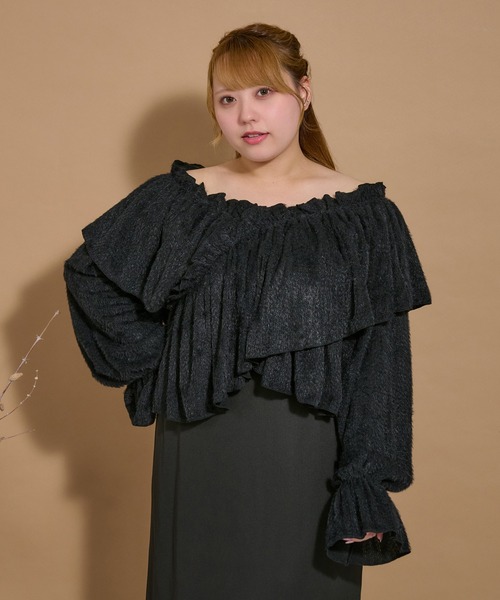 Louiosy(ルオシー)の「【大きいサイズ】キャンディースリーブクロストップス(シャツ/ブラウス・レディース・ブラック/アイボリー・3L/4L/X-LARGE)」の20枚目の写真