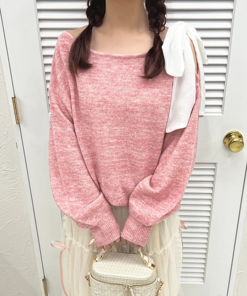 apres jour(アプレジュール)の「リボンラメニットチュニック【ZOZOTOWN限定アイテム】(ニット/セーター・レディース・ベビーピンク/ブラック/ホワイト・フリー/X-LARGE)」の9枚目の写真