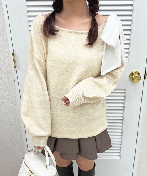 apres jour(アプレジュール)の「リボンラメニットチュニック【ZOZOTOWN限定アイテム】(ニット/セーター・レディース・ベビーピンク/ブラック/ホワイト・フリー/X-LARGE)」の17枚目の写真