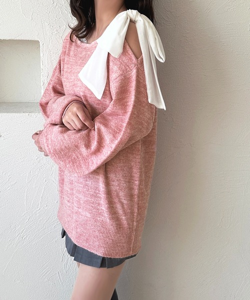 apres jour(アプレジュール)の「リボンラメニットチュニック【ZOZOTOWN限定アイテム】(ニット/セーター・レディース・ベビーピンク/ブラック/ホワイト・フリー/X-LARGE)」の21枚目の写真