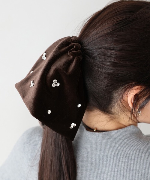 BLUEEAST スタッズベロアシュシュ　ブラック ブルーイースト BLUEEAST スタッズベロアシュシュ （ブラック