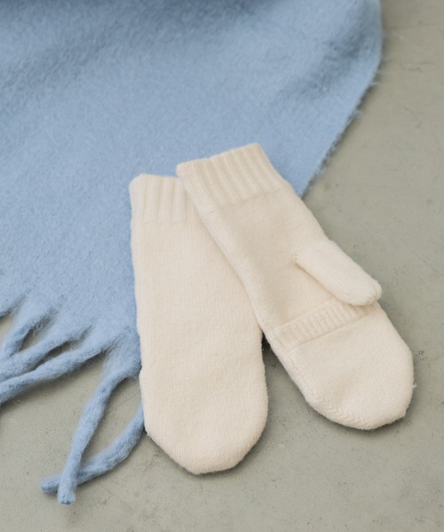 GLOBAL WORK（グローバルワーク）の「抗菌防臭ニットグローブ/234656（手袋・レディース・アイボリー/グレー/ブラック・LARGE/MEDIUM）」の2枚目の写真