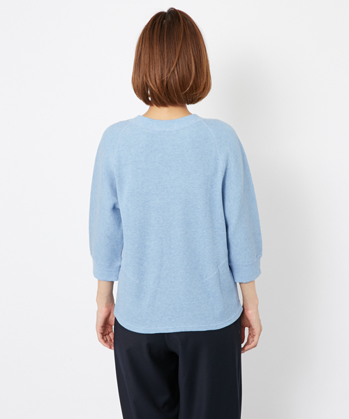 MILKFED.（ミルクフェド）の「WAFFLE H/S TOP（ワッフル/ハーフスリーブ）（Tシャツ/カットソー・レディース・ホワイト/アッシュグレー/ブルー・SMALL/MEDIUM）」の5枚目の写真